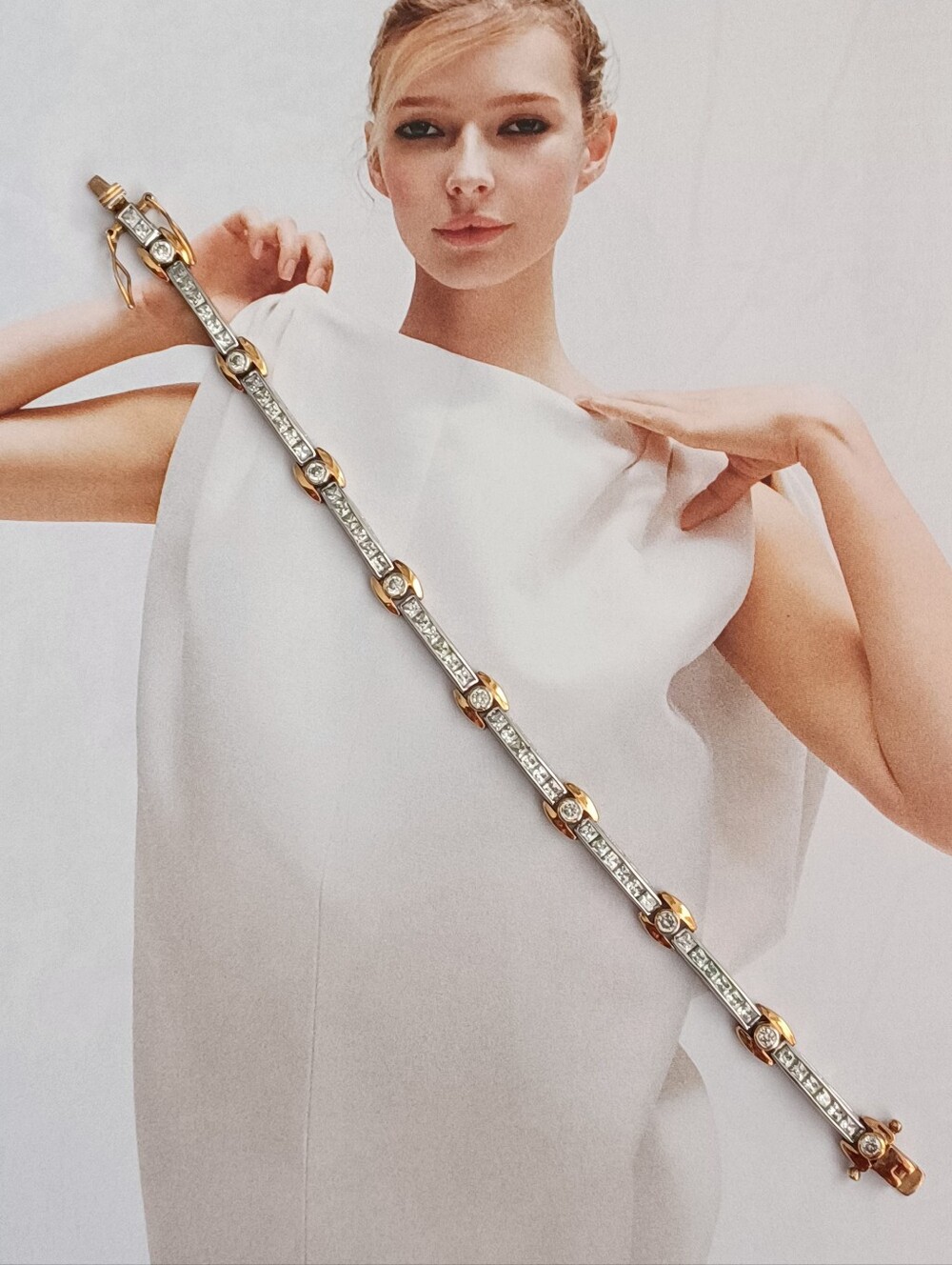 Modernist Two-Tone Cubic Zirconia Tennis Bracelet💫